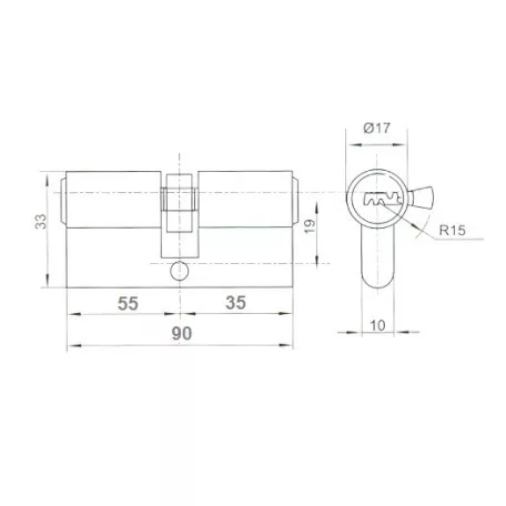 ANBO Hengerzárbetét 35/55 5K.Fúrtk.M.Nikk 2300