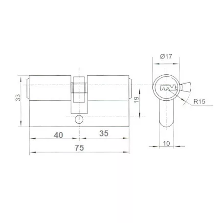ANBO Hengerzárbetét 35/40 5K.Fúrtk.M.Nikk 2300