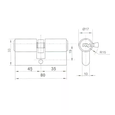 ANBO Hengerzárbetét 35/45 5K.Fúrtk.M.Nikk 2300