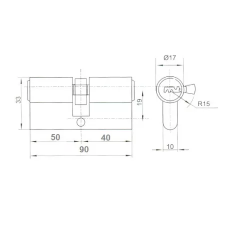 ANBO Hengerzárbetét 40/50 5K.Fúrtk.M.Nikk 2300