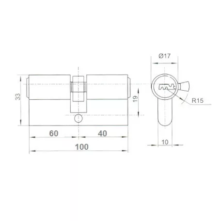 ANBO Hengerzárbetét 30/60 5K.Fúrtk.M.Nikk 2300