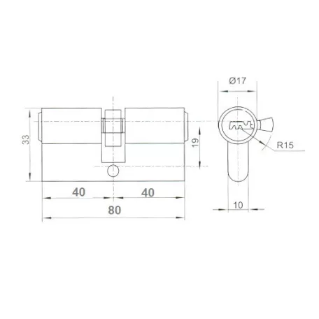 ANBO Hengerzárbetét 40/40 5K.Fúrtk.M.Nikk 2300