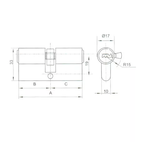 ANBO Hengerzárbetét 40/45 5K.Fúrtk.M.Nikk 2300