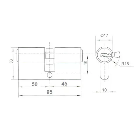 ANBO Hengerzárbetét 45/50 5K.Fúrtk.M.Nikk 2300