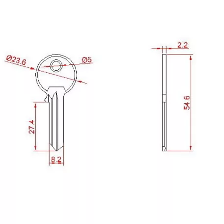ANBO Nyerskulcs Fogazható Acél 2,2 mm 2200