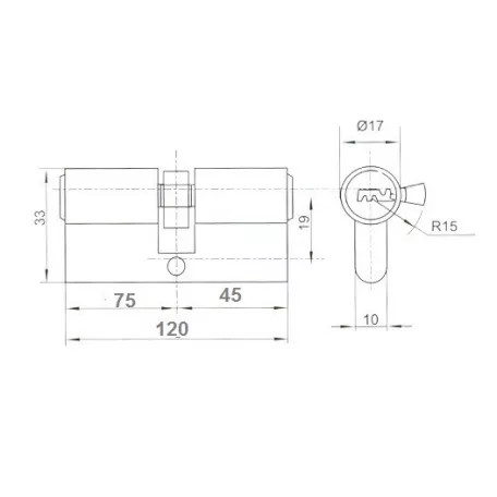 ANBO Hengerzárbetét 45/75 5K.Fúrtk.M.Nikk 2300