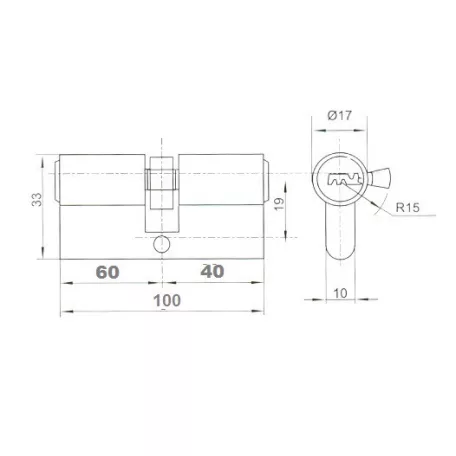 ANBO Hengerzárbetét 40/60 5K.Fúrtk.M.Nikk 2300