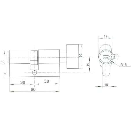 ABUS Hengerzárbetét Gomb 30/30 mm5K Furtk.Furv D6