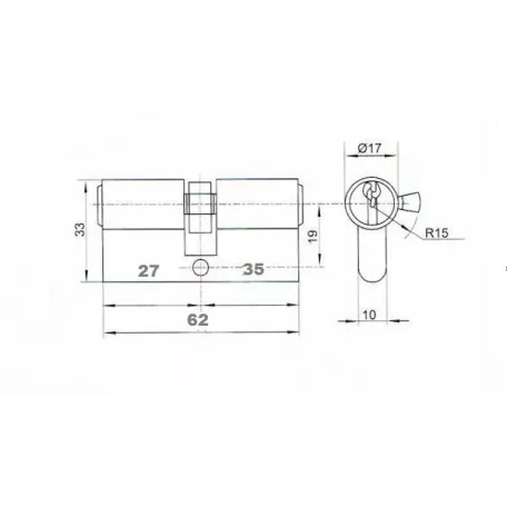 ANBO Hengerzárbetét 27/35 mm 3K. Króm 2200