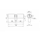 ANBO Hengerzárbetét 30/40 mm 3K.Króm 2200