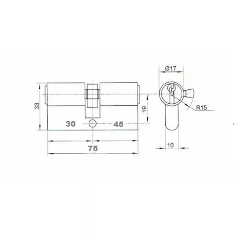 ANBO Hengerzárbetét 30/45 mm 3K.Króm 2200