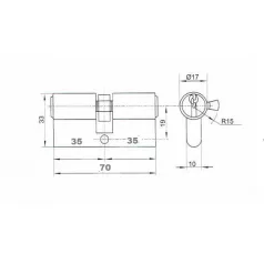 ANBO Hengerzárbetét 35/35 mm 3K. Króm 2200