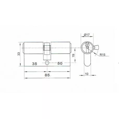 ANBO Hengerzárbetét 35/50 mm 3K. Króm 2200