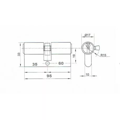 ANBO Hengerzárbetét 35/60 mm 3K. Króm 2200