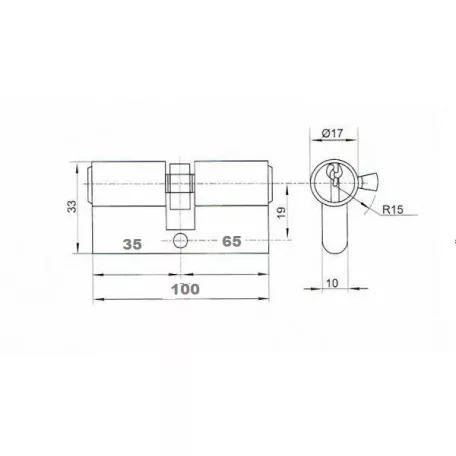 ANBO Hengerzárbetét 35/65 mm 3K. Króm 2200