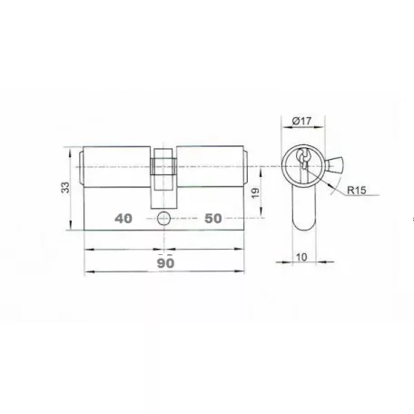 ANBO Hengerzárbetét 40/50 mm 3K. Króm 2200