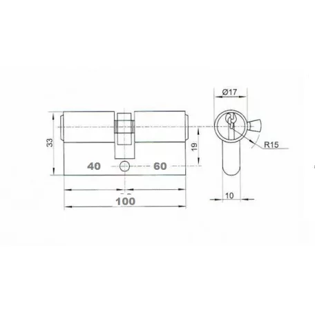 ANBO Hengerzárbetét 40/60 mm 3K. Króm 2200