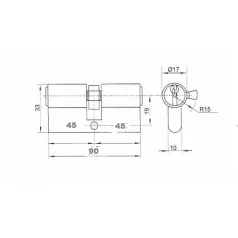 ANBO Hengerzárbetét 45/45 mm 3K.Mkróm 2200