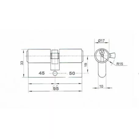 ANBO Hengerzárbetét 45/50 mm 3K. Króm 2200