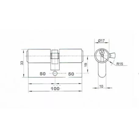 ANBO Hengerzárbetét 50/50 mm 3K. Króm 2200