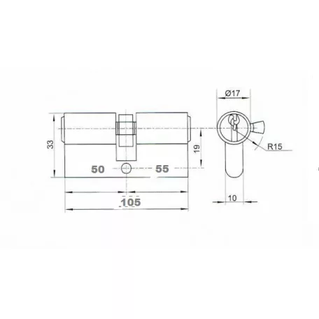 ANBO Hengerzárbetét 50/55 mm 3K. Króm 2200