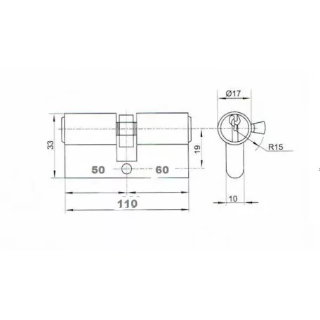 ANBO Hengerzárbetét 50/60 mm 3K. Króm 2200