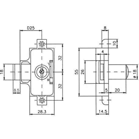 LEHMANN Cil.B.Rúdzár 25 mm Forgós H:247 L:750 25 349440