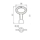 MESAN Kulcs Kéményzárhoz 1700237-Hez 050 Török 9 mm /26739/