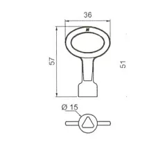   MESAN Kulcs Kéményzárhoz 1700237-Hez 050 Török 9 mm /26739/