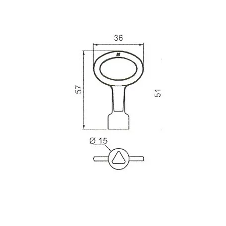 MESAN Kulcs Kéményzárhoz 1700237-Hez 050 Török 9 mm /26739/