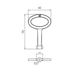 MESAN Kulcs Kéményzárhoz 1700236-Hoz 060 Török /36815/