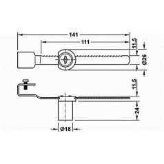 ÜVEGAJTÓZÁR 120MMTOLÓAJTÓ.FOGASLÉC284906 ANBO FL603