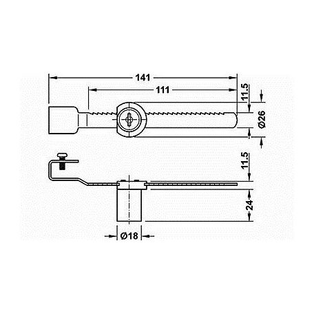 ÜVEGAJTÓZÁR 120MMTOLÓAJTÓ.FOGASLÉC284906 ANBO FL603