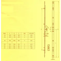 Görgős Oldalrúdzár 600 mm Ny