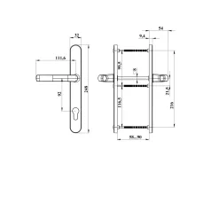 Ajtókilincs 92/32/216/8 Rugós Antracit D. Ral7016 Széles