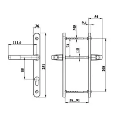 Ajtókilincs 85/26/208/8 Rugós Fehér D. Ral9016