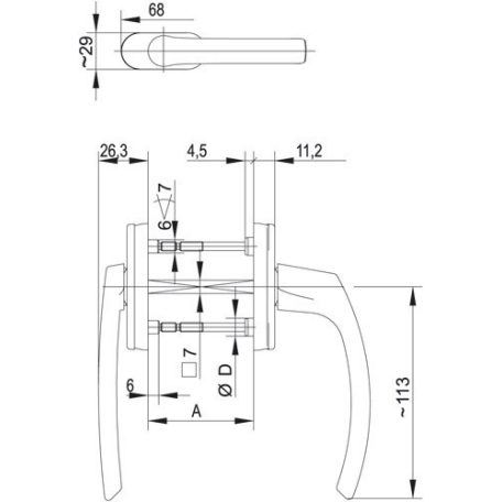 BALKONKILINCS FEHÉR 7MM KÉTOLDAL.REDŐNY FAM 346