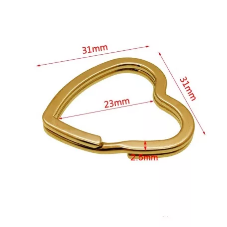 Kulcskarika Szív Aklakú Piros 30mm 41-9