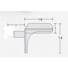 POLCTARTÓ T CSAPOS FÉM NIKKEL 100DB ,11495