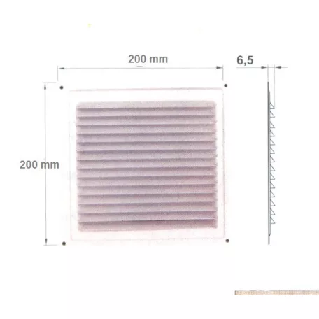 AMIG Szellőzőrács 200*200 Alu.