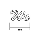 Wc Jelző Króm "Wc" 10 cm Piktogram
