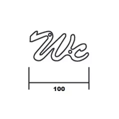 Wc Jelző Króm "Wc" 10 cm Piktogram