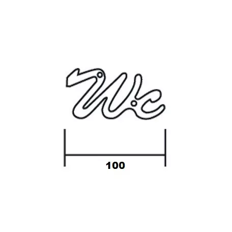 Wc Jelző Króm "Wc" 10 cm Piktogram