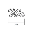 Wc Jelző Réz "Wc" 10 cm Piktogram