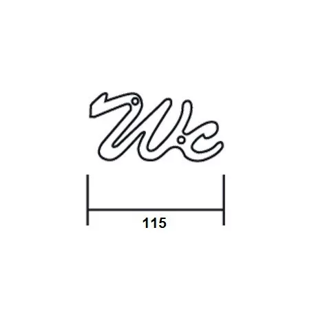 Wc Jelző Réz "Wc" 10 cm Piktogram