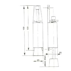 Ajtókitámasztó 130 mm Kicsi Fehér Taposós