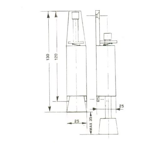 Ajtókitámasztó 130 mm Kicsi Ezüst Taposós