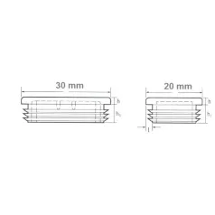 Zártszelvénydugo 30*20mm Lamellás Fekete
