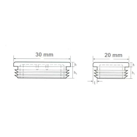 Zártszelvénydugo 30*20mm Lamellás Fekete