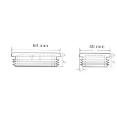 Zártszelvénydugó 60*40mm Lamellás Fekete